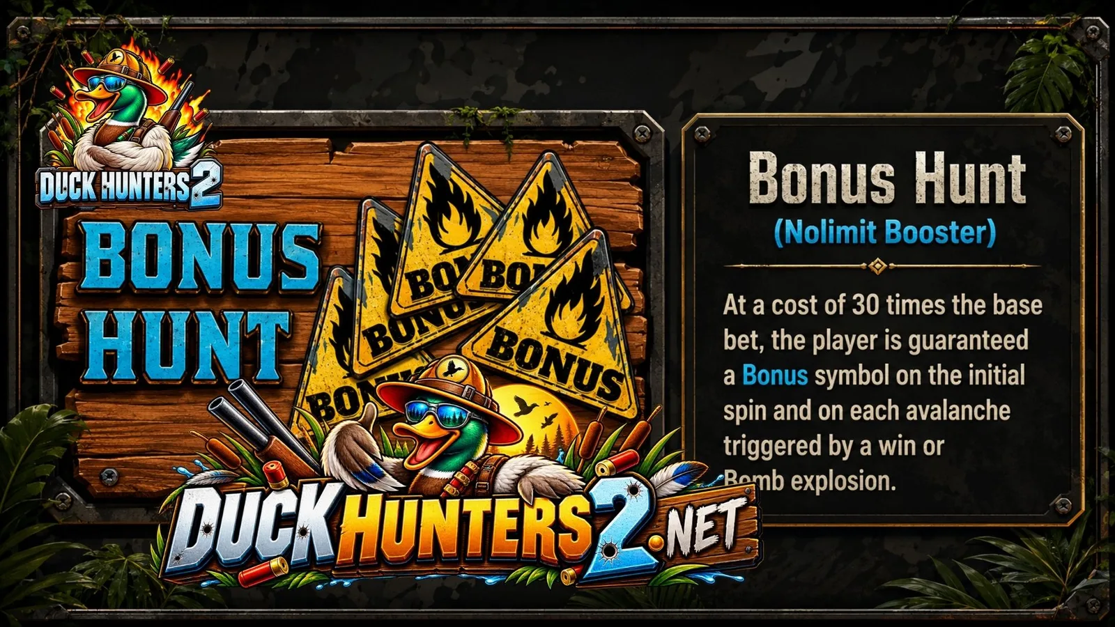 Duck Hunters 2 — Bonus Hunt (nolimit Booster) Duck Hunters 2 (Nolimit City, official screenshot)