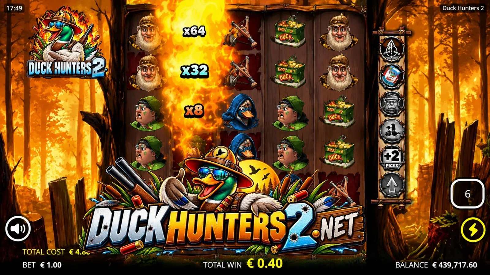 Duck Hunters 2 — Duck Hunters 2 Nolimit Demo 2 (Nolimit City, official screenshot)
