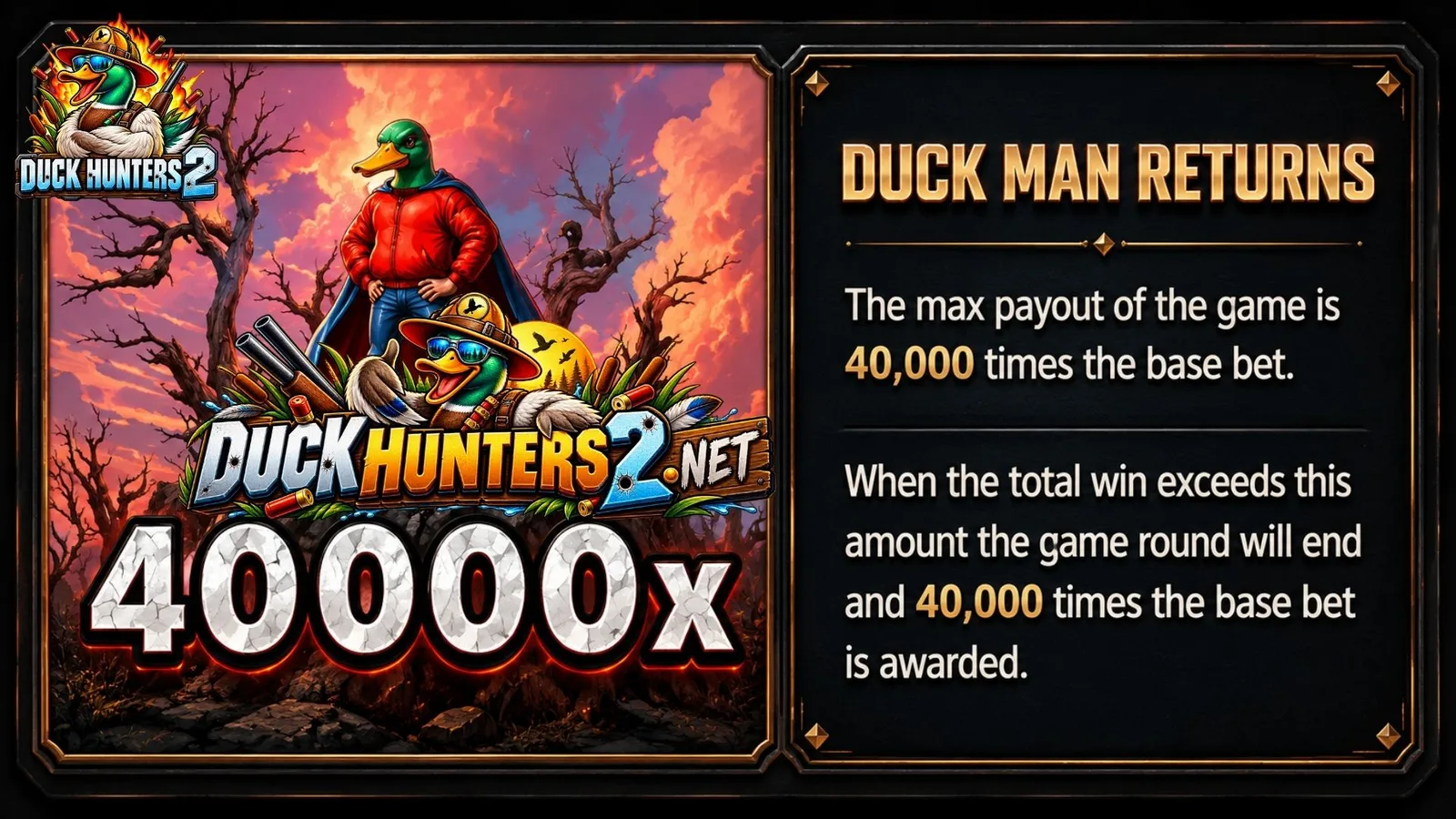 Duck Hunters 2 — Duck Man Returns Duck Hunters 2 (Nolimit City, official screenshot)
