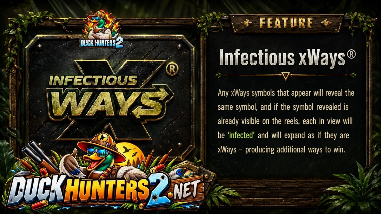 Duck Hunters 2 — Infectious xWays Game xMechanics Duck Hunters 2 (Nolimit City, official screenshot)