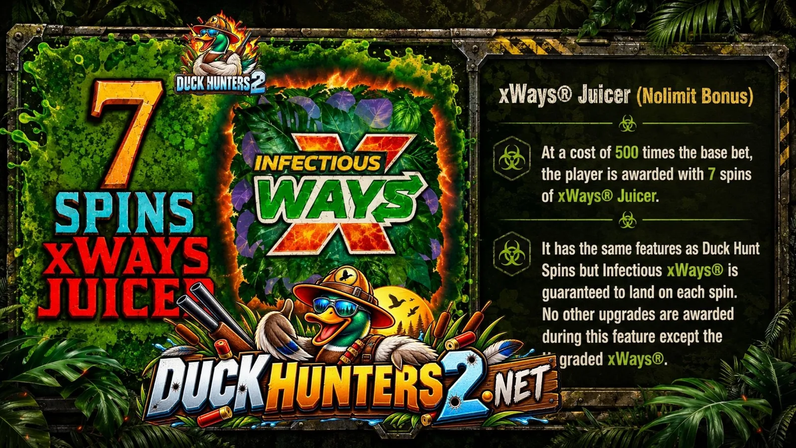 Duck Hunters 2 — xWays Juicer (nolimit Bonus) Duck Hunters 2 (Nolimit City, official screenshot)